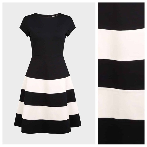 NWT. Hobbs Lizzie Jersey Colourbloock Dress Size 2 - Picture 4 of 10